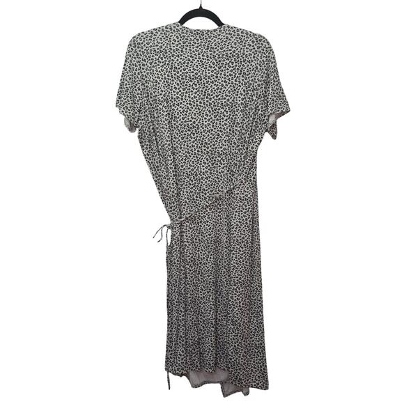Liz Claiborne Collection Wrap Dress Womens XL Grey Leopard Animal Print Stretchy - Picture 2 of 9